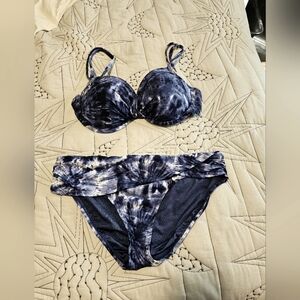 Purple Tie Dye Bleu by Rod Beatte Bikini with matching bottoms